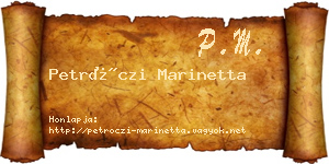 Petróczi Marinetta névjegykártya